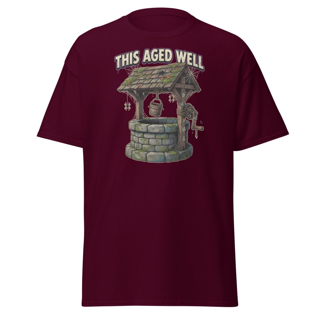 This Aged Well Vintage Well Pun T-Shirt - Maroon - TeeRipple