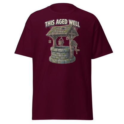 This Aged Well Vintage Well Pun T-Shirt - Maroon - TeeRipple