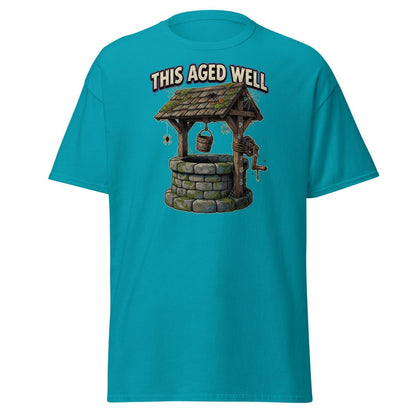 This Aged Well Vintage Well Pun T-Shirt - Tropical Blue - TeeRipple
