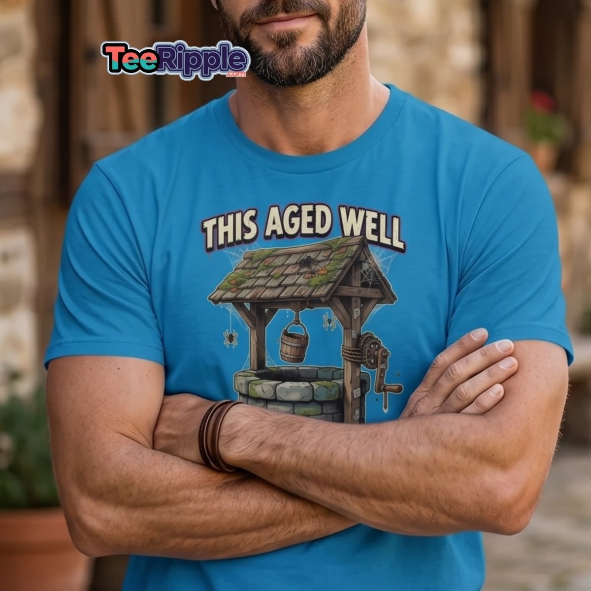 This Aged Well Vintage Well Pun T-Shirt - Maroon - TeeRipple