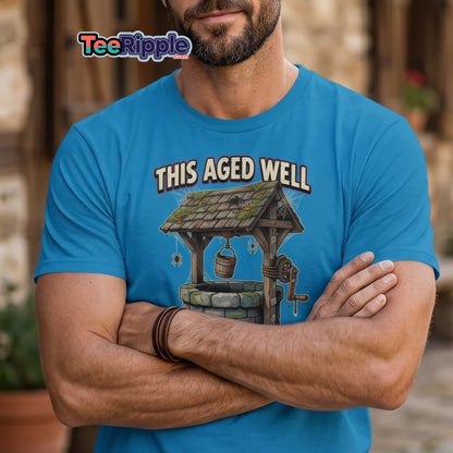 This Aged Well Vintage Well Pun T-Shirt - Maroon - TeeRipple