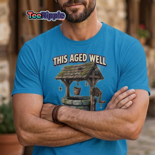 This Aged Well Vintage Well Pun T-Shirt - Maroon - TeeRipple