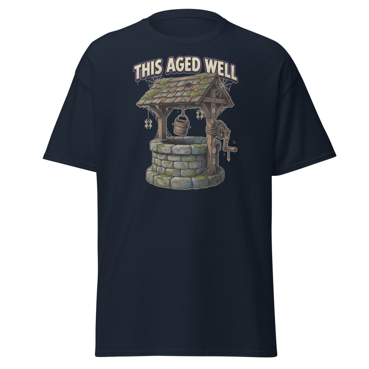 This Aged Well Vintage Well Pun T-Shirt - Navy - TeeRipple