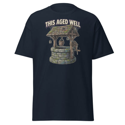 This Aged Well Vintage Well Pun T-Shirt - Navy - TeeRipple