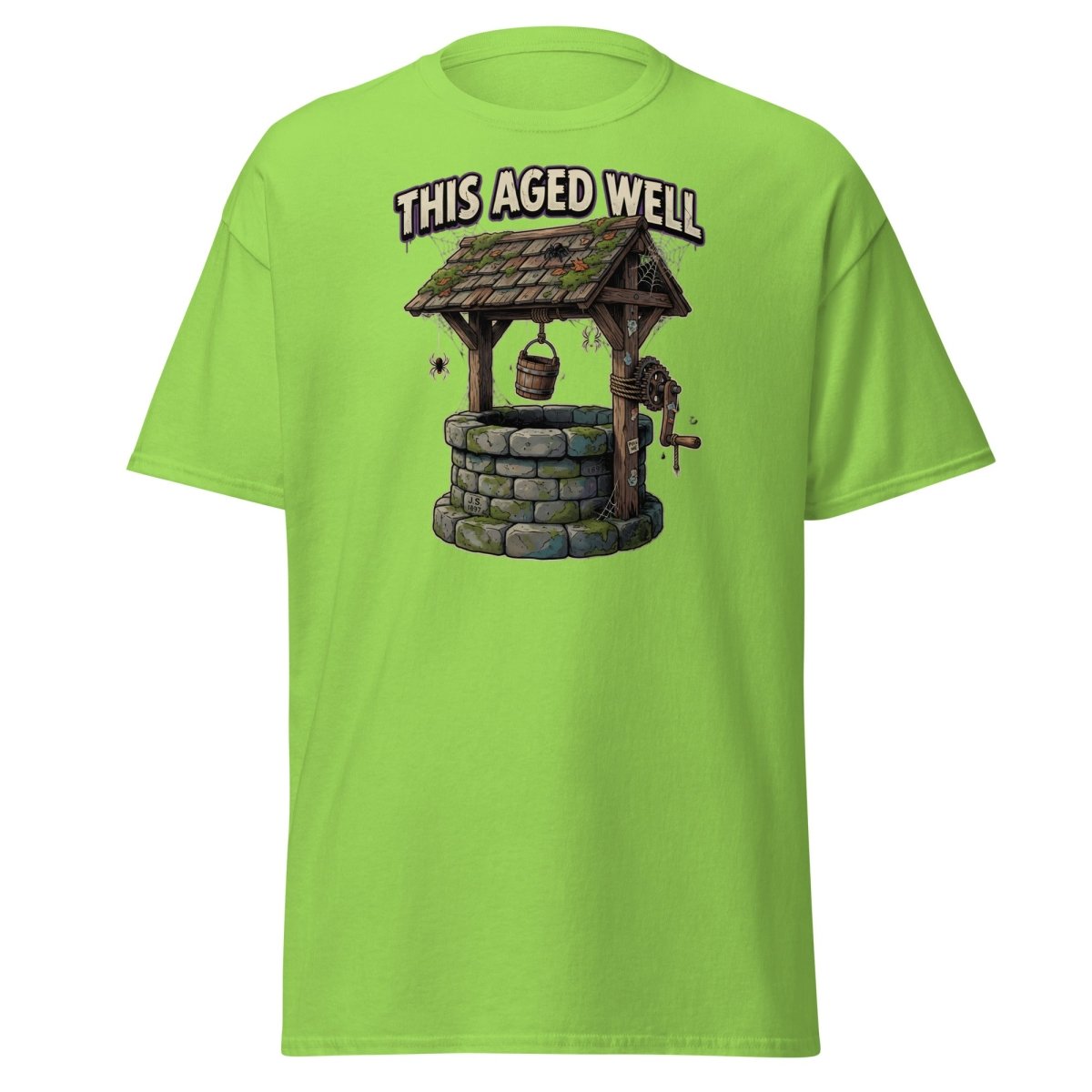 This Aged Well Vintage Well Pun T-Shirt - Lime - TeeRipple