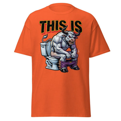 This Is Bullshit Funny Bull Toilet T-Shirt - Orange - TeeRipple