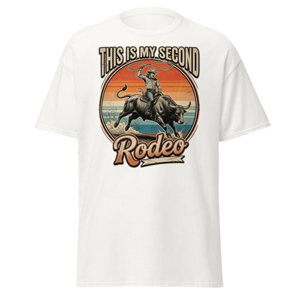 This Is My Second Rodeo T-Shirt - Cowboy Bull Riding Tee - White - TeeRipple