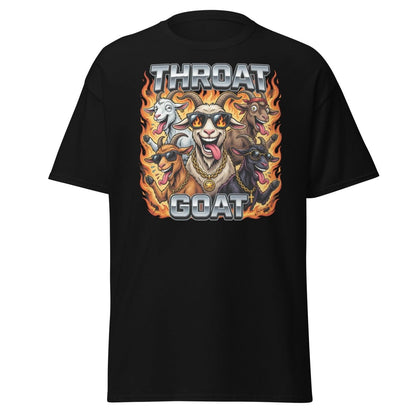 Throat Goat Funny T-Shirt - Cartoon Goat Humor Tee - Black - TeeRipple