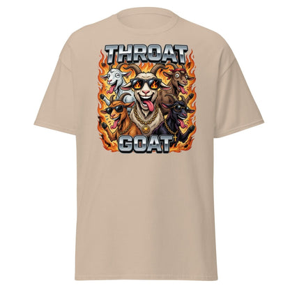 Throat Goat Funny T-Shirt - Cartoon Goat Humor Tee - Sand - TeeRipple