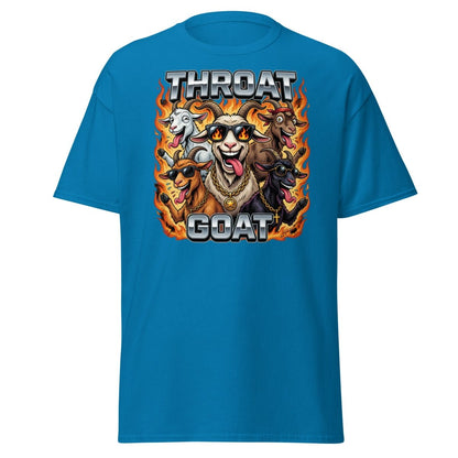 Throat Goat Funny T-Shirt - Cartoon Goat Humor Tee - Sapphire - TeeRipple