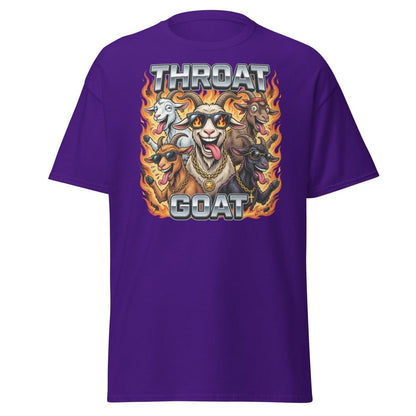 Throat Goat Funny T-Shirt - Cartoon Goat Humor Tee - Purple - TeeRipple