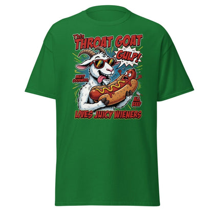 Throat Goat T-Shirt – Funny Hot Dog Adult Humor Tee - Turf Green - TeeRipple
