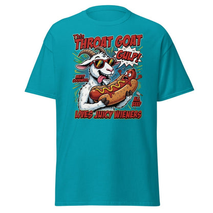 Throat Goat T-Shirt – Funny Hot Dog Adult Humor Tee - Tropical Blue - TeeRipple
