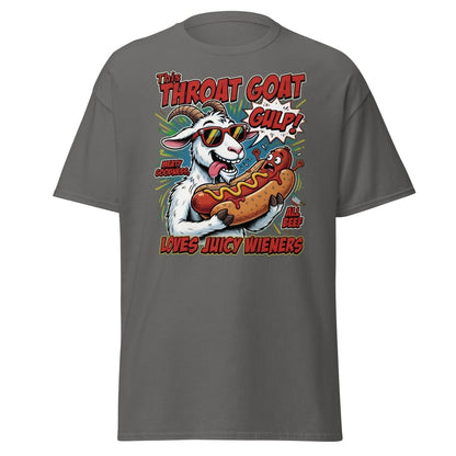 Throat Goat T-Shirt – Funny Hot Dog Adult Humor Tee - Charcoal - TeeRipple