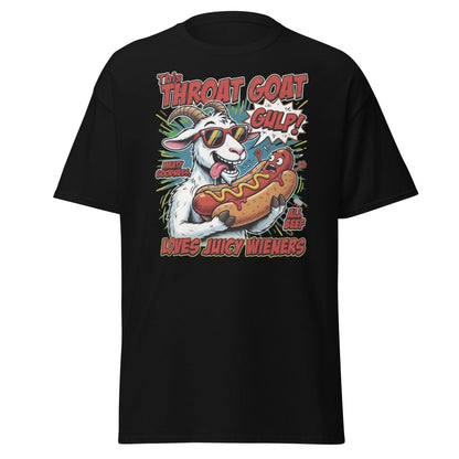 Throat Goat T-Shirt – Funny Hot Dog Adult Humor Tee - Black - TeeRipple