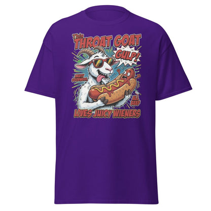 Throat Goat T-Shirt – Funny Hot Dog Adult Humor Tee - Purple - TeeRipple