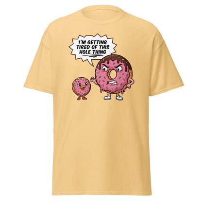 Tired of This Hole Thing Funny Donut Pun T-Shirt - Yellow Haze - TeeRipple