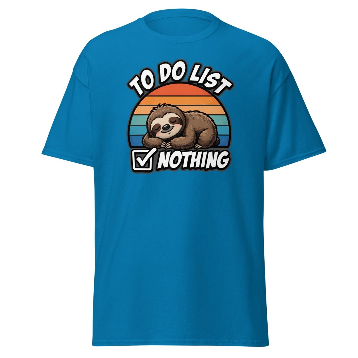 To Do List Nothing Sloth T-Shirt | Funny Lazy Humor Tee - Sapphire - TeeRipple