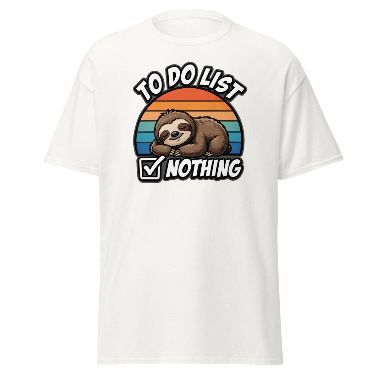 To Do List Nothing Sloth T-Shirt | Funny Lazy Humor Tee - White - TeeRipple