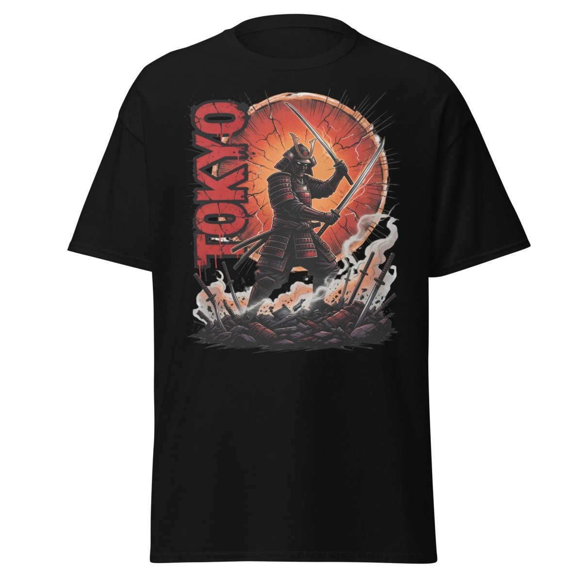 Tokyo Samurai Warrior T-Shirt - Epic Japanese Graphic Tee - Black - TeeRipple