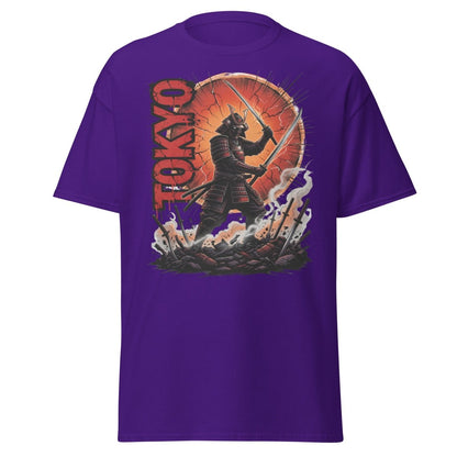 Tokyo Samurai Warrior T-Shirt - Epic Japanese Graphic Tee - Purple - TeeRipple