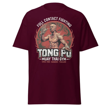 Tong Pu Muay Thai Gym Full Contact Fighting T-Shirt - Maroon - TeeRipple