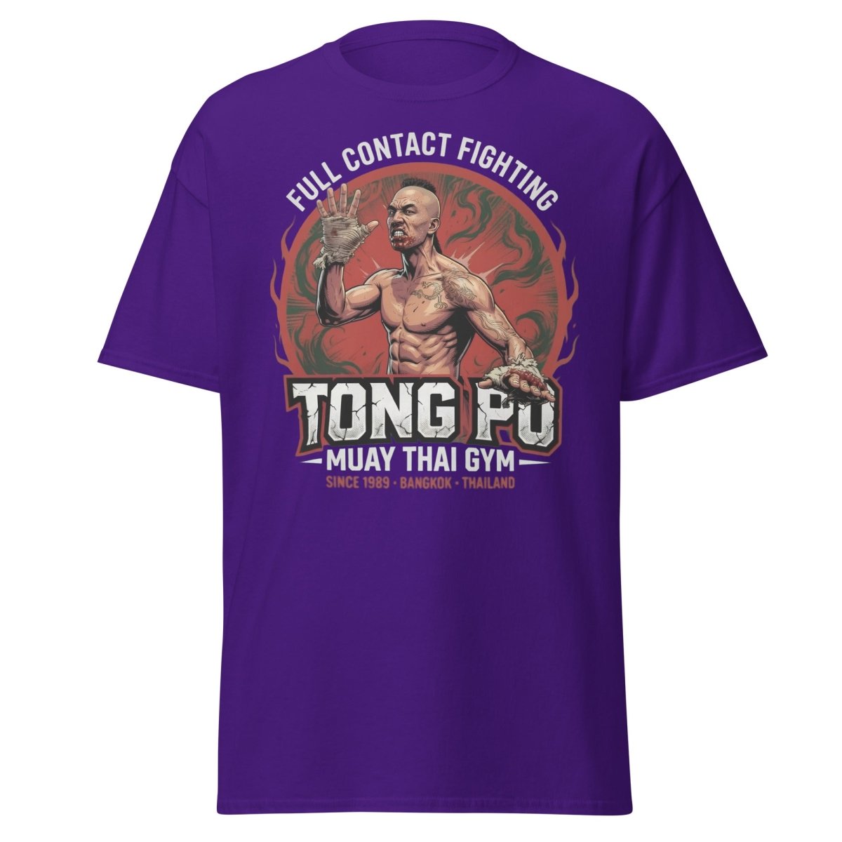 Tong Pu Muay Thai Gym Full Contact Fighting T-Shirt - Purple - TeeRipple