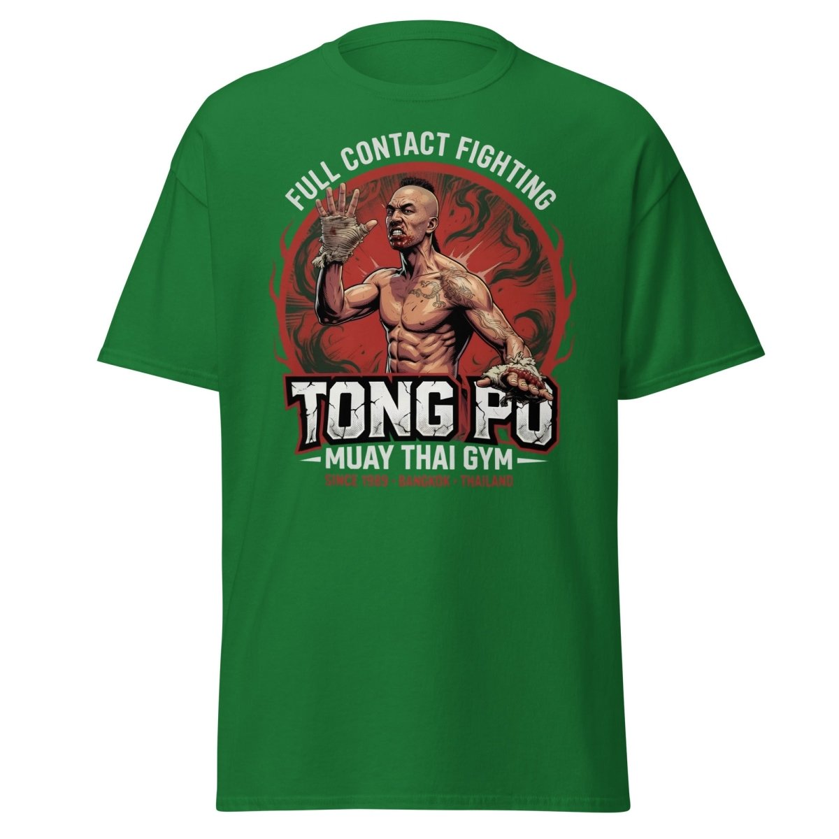 Tong Pu Muay Thai Gym Full Contact Fighting T-Shirt - Turf Green - TeeRipple