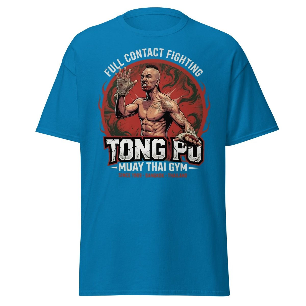 Tong Pu Muay Thai Gym Full Contact Fighting T-Shirt - Sapphire - TeeRipple