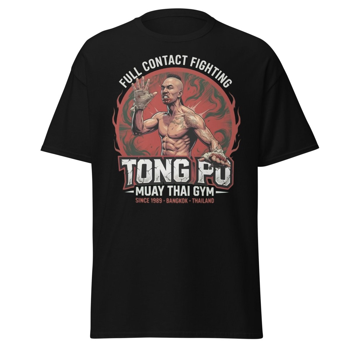 Tong Pu Muay Thai Gym Full Contact Fighting T-Shirt - Black - TeeRipple