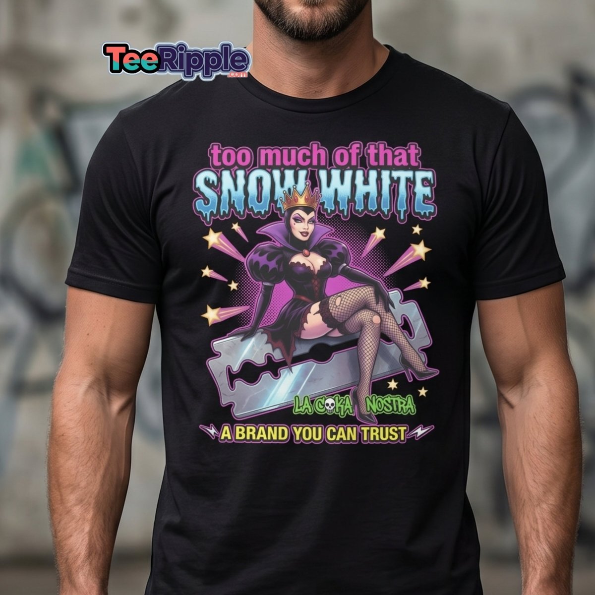 Too Much Snow White La Coka Nostra T-Shirt - Maroon - TeeRipple