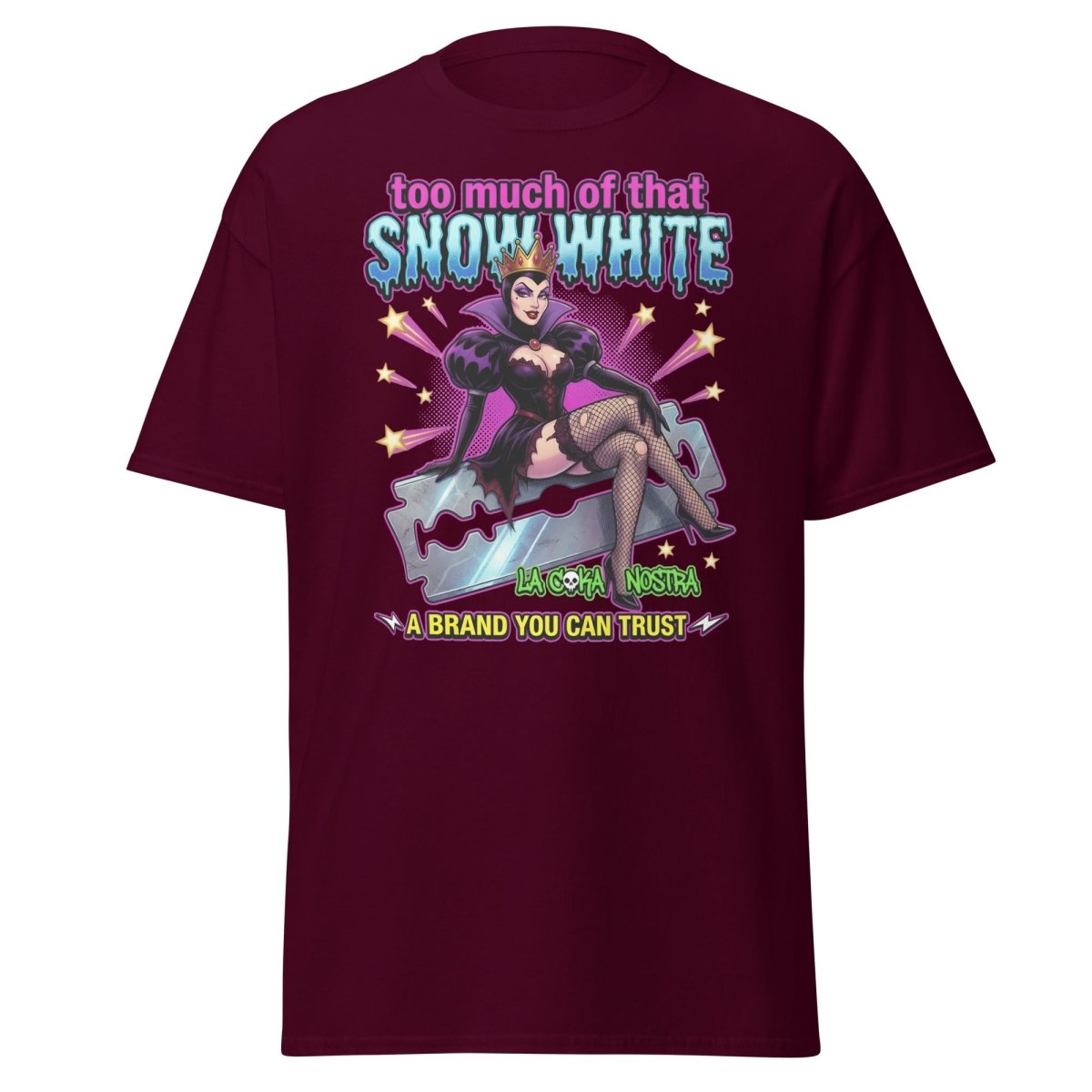 Too Much Snow White La Coka Nostra T-Shirt - Maroon - TeeRipple