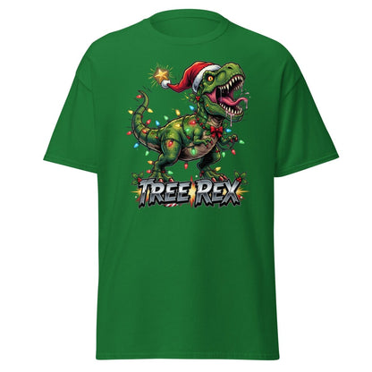 Tree Rex Christmas T-Shirt - Funny T - Rex Holiday Tee - Turf Green - TeeRipple
