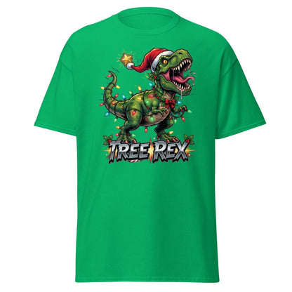 Tree Rex Christmas T-Shirt - Funny T - Rex Holiday Tee - Irish Green - TeeRipple