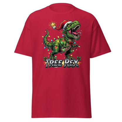 Tree Rex Christmas T-Shirt - Funny T - Rex Holiday Tee - Cardinal - TeeRipple