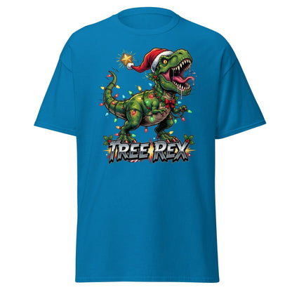 Tree Rex Christmas T-Shirt - Funny T - Rex Holiday Tee - Sapphire - TeeRipple