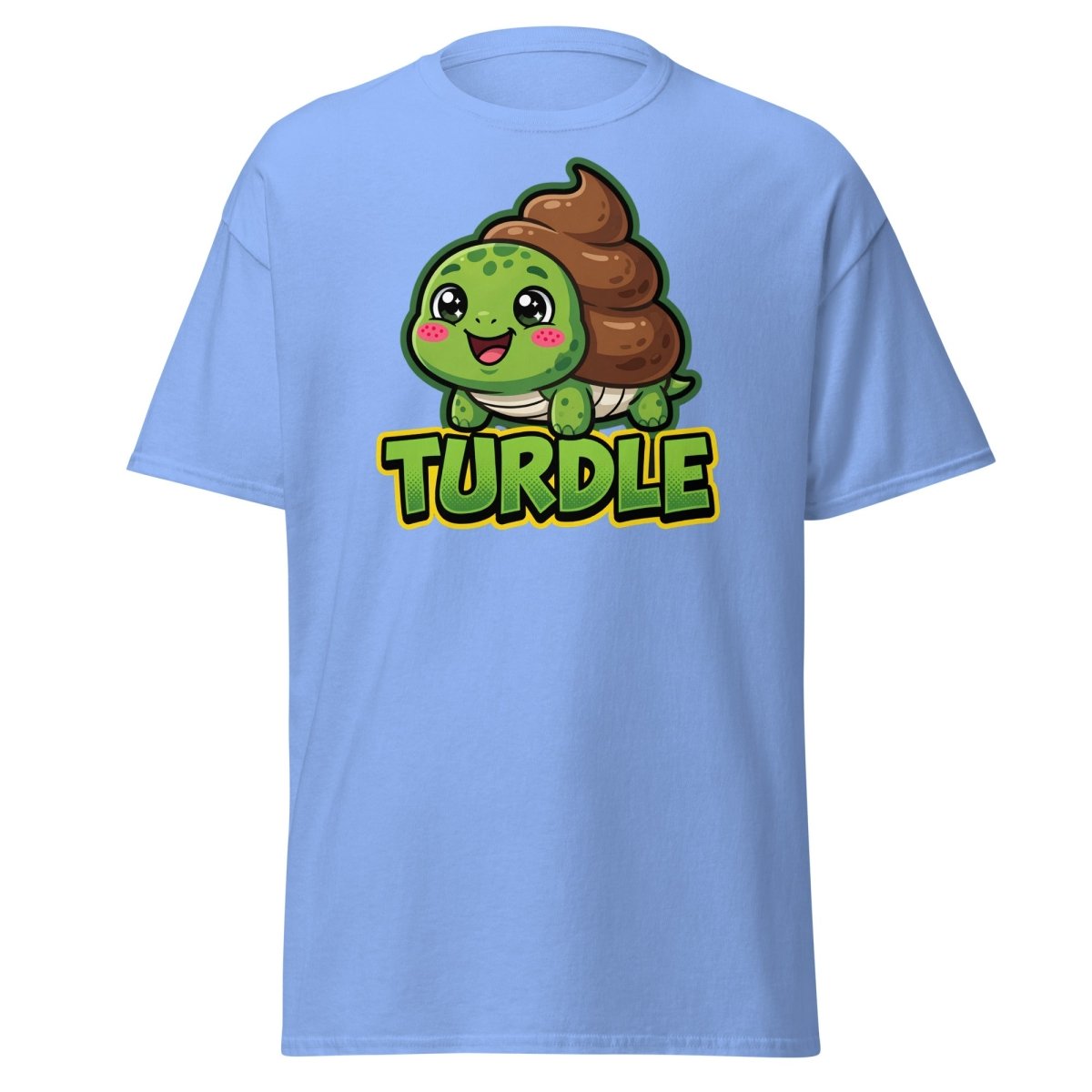 Turdle Funny Turtle Poop Pun T-Shirt – Cartoon Graphic Tee - Carolina Blue - TeeRipple