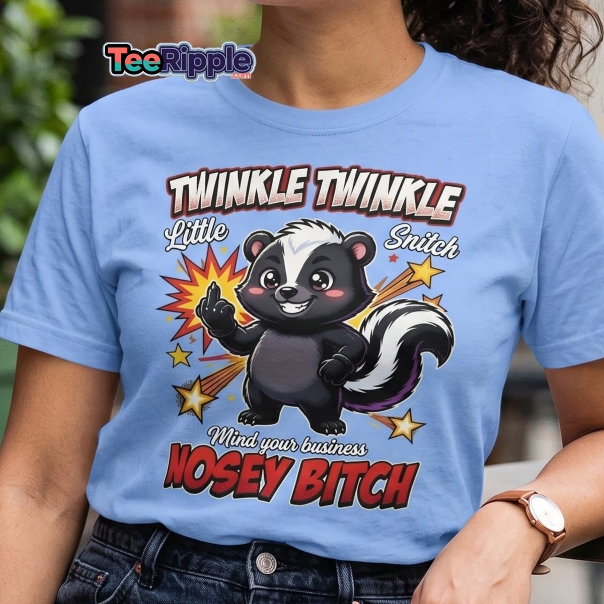 Twinkle Twinkle Little Snitch Nosey Bitch Funny T-Shirt - Maroon - TeeRipple