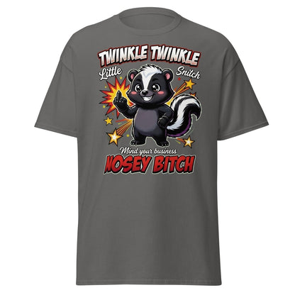 Twinkle Twinkle Little Snitch Nosey Bitch Funny T-Shirt - Charcoal - TeeRipple