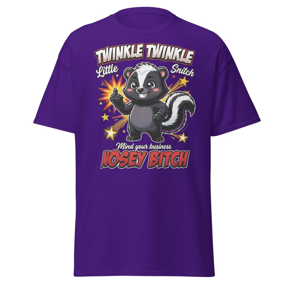Twinkle Twinkle Little Snitch Nosey Bitch Funny T-Shirt - Purple - TeeRipple