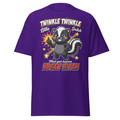 Twinkle Twinkle Little Snitch Nosey Bitch Funny T-Shirt - Purple - TeeRipple