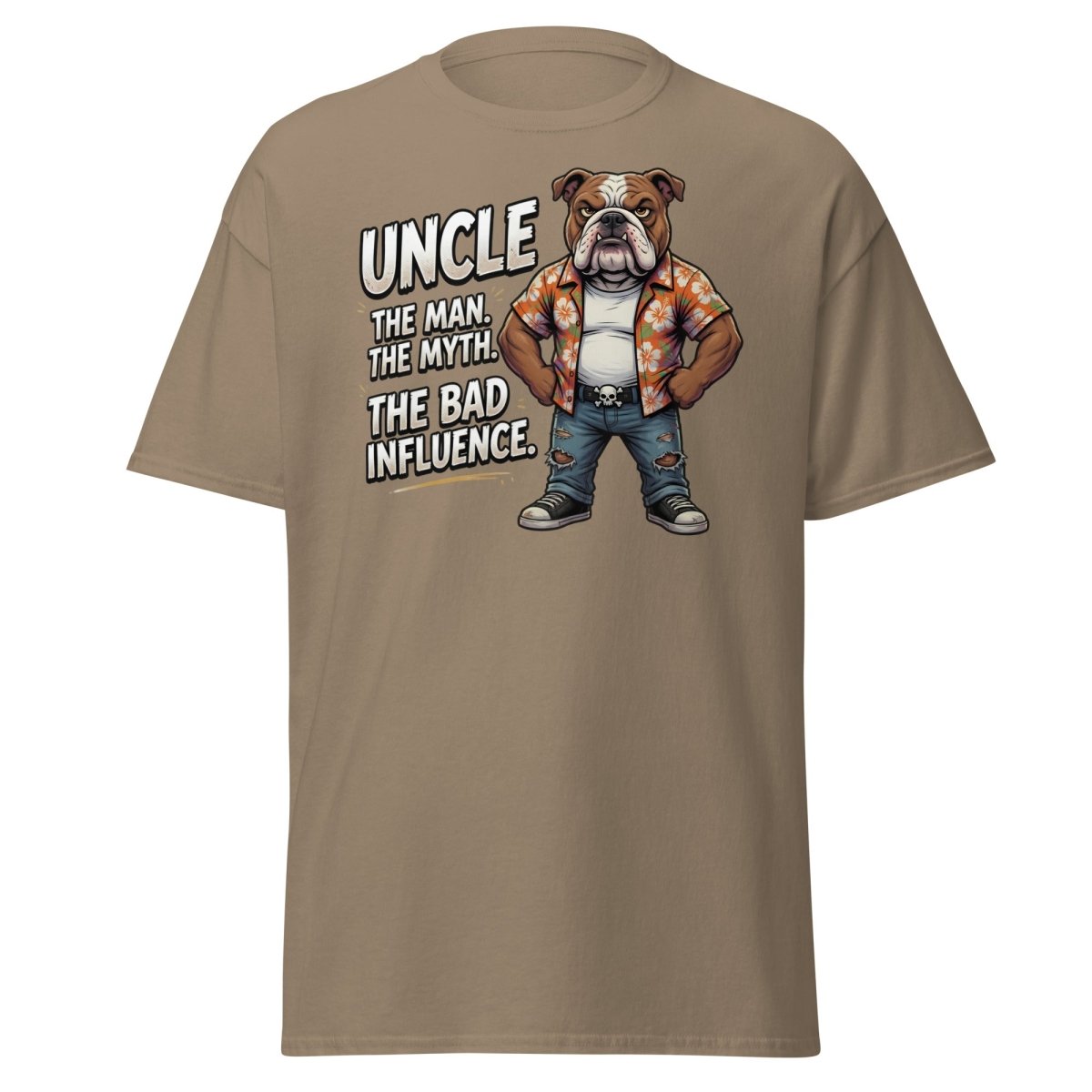 Uncle The Bad Influence Bulldog T-Shirt - Brown Savana - TeeRipple