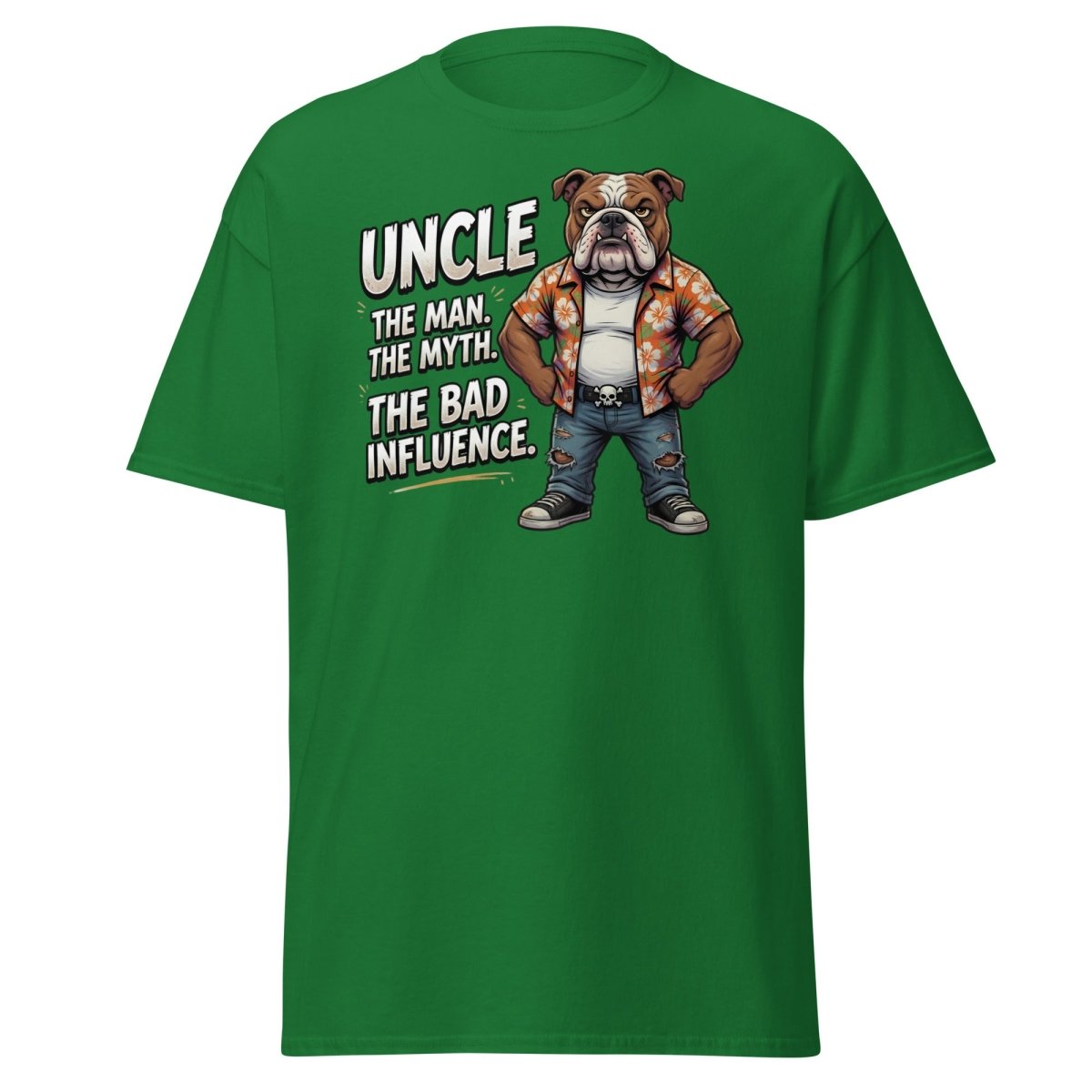 Uncle The Bad Influence Bulldog T-Shirt - Turf Green - TeeRipple
