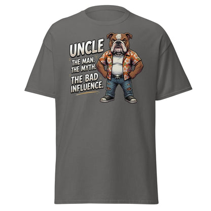 Uncle The Bad Influence Bulldog T-Shirt - Charcoal - TeeRipple