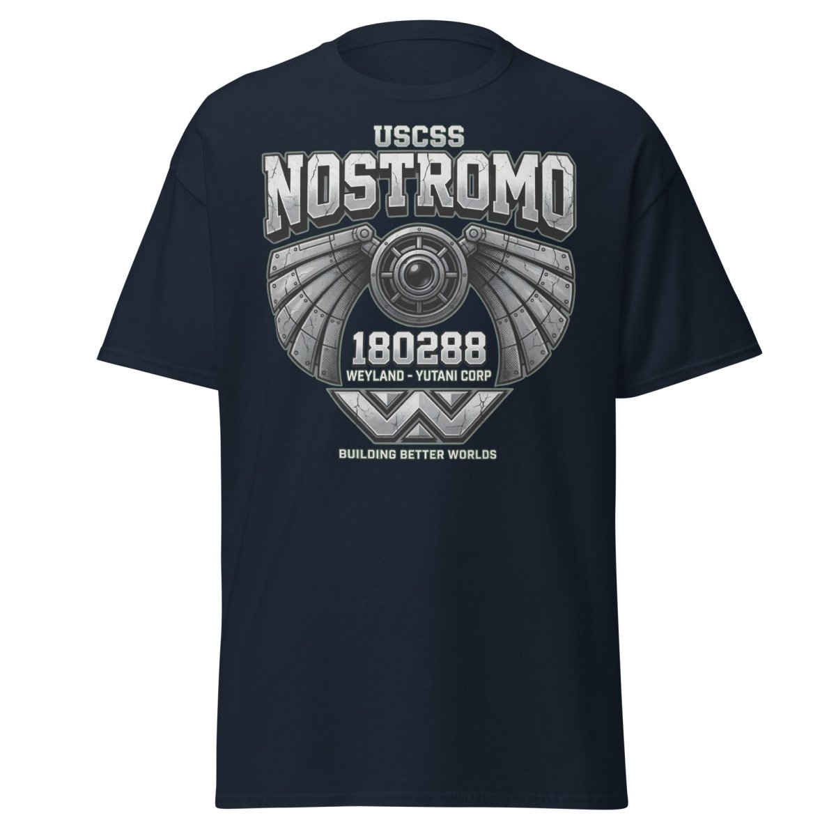 USCSS Nostromo Alien T-Shirt | Weyland-Yutani Tee - Navy - TeeRipple