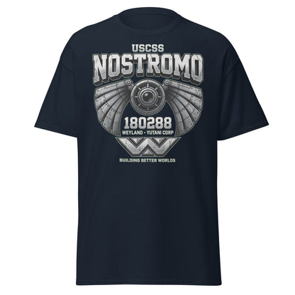 USCSS Nostromo Alien T-Shirt | Weyland-Yutani Tee - Navy - TeeRipple