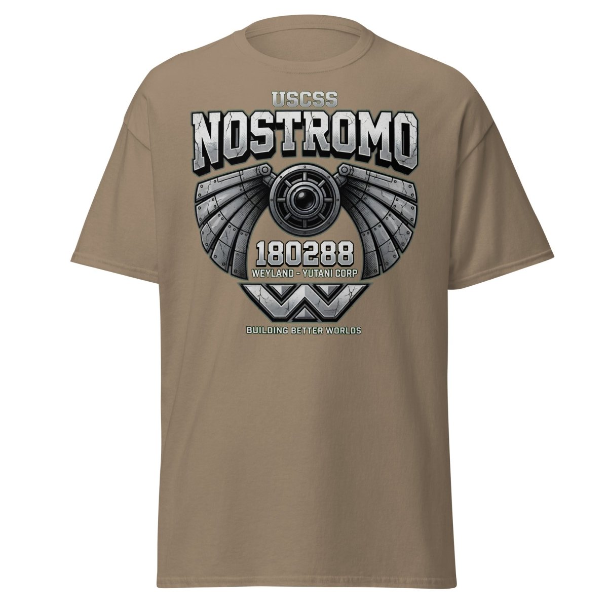 USCSS Nostromo Alien T-Shirt | Weyland-Yutani Tee - Brown Savana - TeeRipple