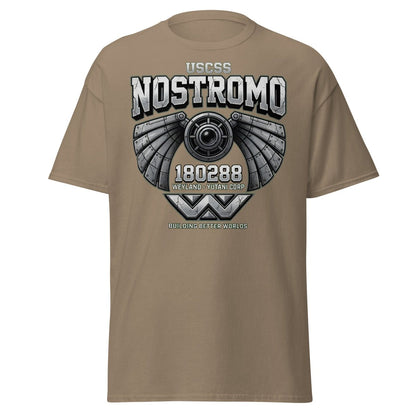USCSS Nostromo Alien T-Shirt | Weyland-Yutani Tee - Brown Savana - TeeRipple