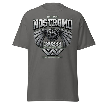 USCSS Nostromo Alien T-Shirt | Weyland-Yutani Tee - Charcoal - TeeRipple