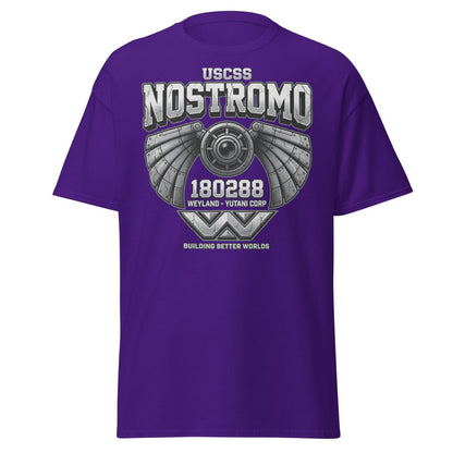 USCSS Nostromo Alien T-Shirt | Weyland-Yutani Tee - Purple - TeeRipple